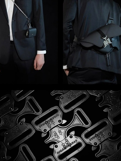 韓国商品/IUGAMAKARAS Triple Covered Buckle Bag (男女共用) Triple Covered Crow Buckle Bag - IUGAMAKARAS | 60% - Asian
