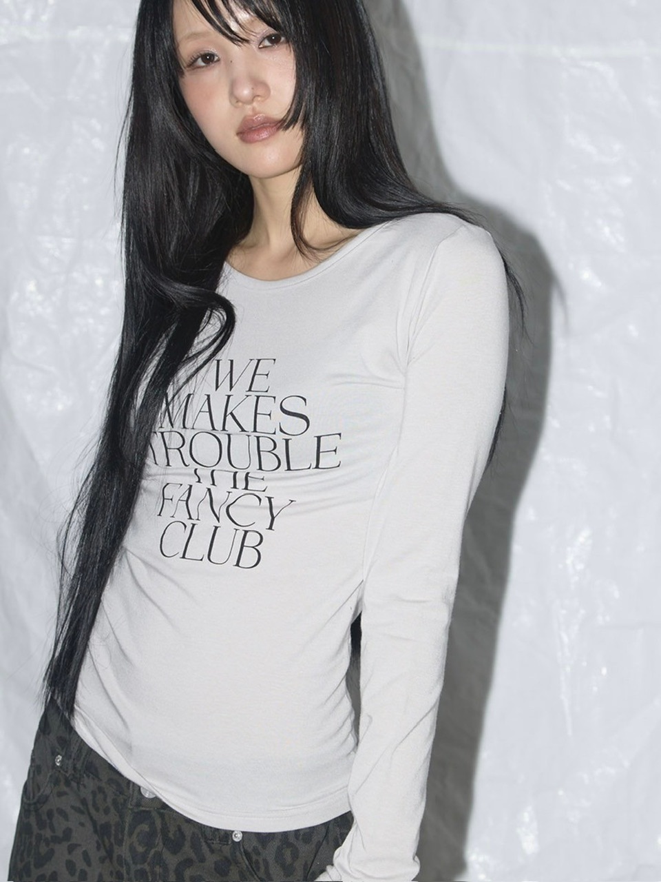 tシャツ 「FANCY CLUB」WE MAKES TROUBLE LONG SLEEVE / 「ファンシークラブ」ロゴ長袖Tシャツ レディース FANCY CLUB】WE MAKES TROUBLE LONG SLEEVE / 【ファンシー