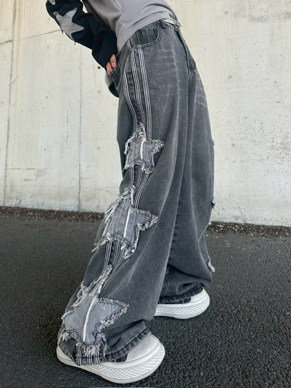 LUV CODE】star design denim pants | OUR BRAND,LUV CODE
