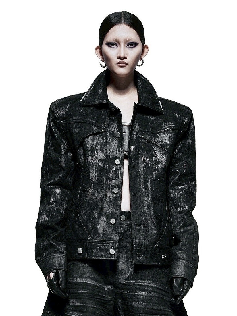 RICH】Black Waxed Denim Jacket | OUR BRAND,RICH | PRESSING WEB SHOP