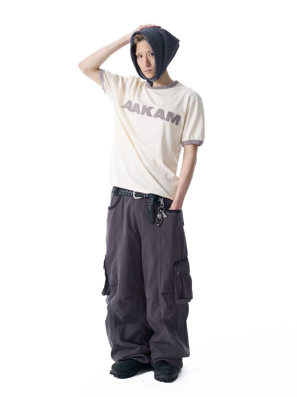 パンツ AAKAM Knee Pin-tuck Contrast Cargo 2 AAKAM】Knee Pin-tuck Contrast Cargo Pants | OUR BRAND,AAKAM