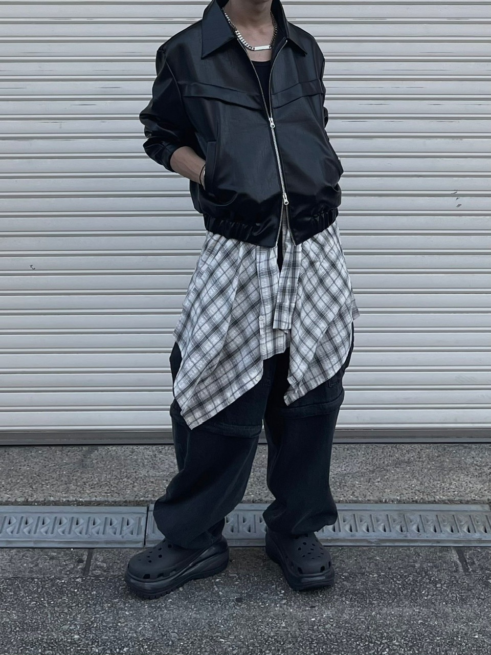 大阪店WEB限定受注制【Chikashitsu +】linen check shirt (3color