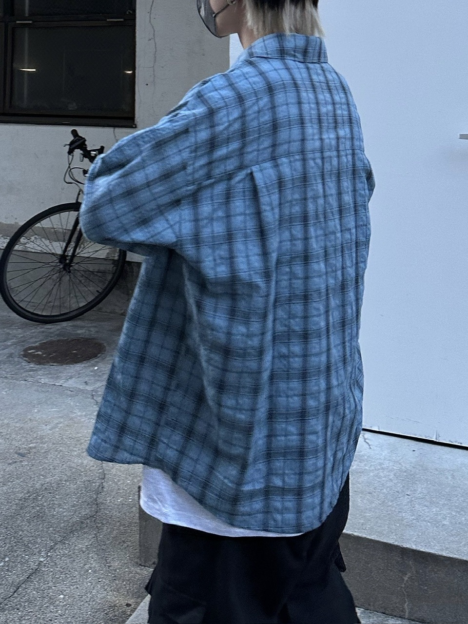 大阪店WEB限定受注制【Chikashitsu +】linen check shirt (3color