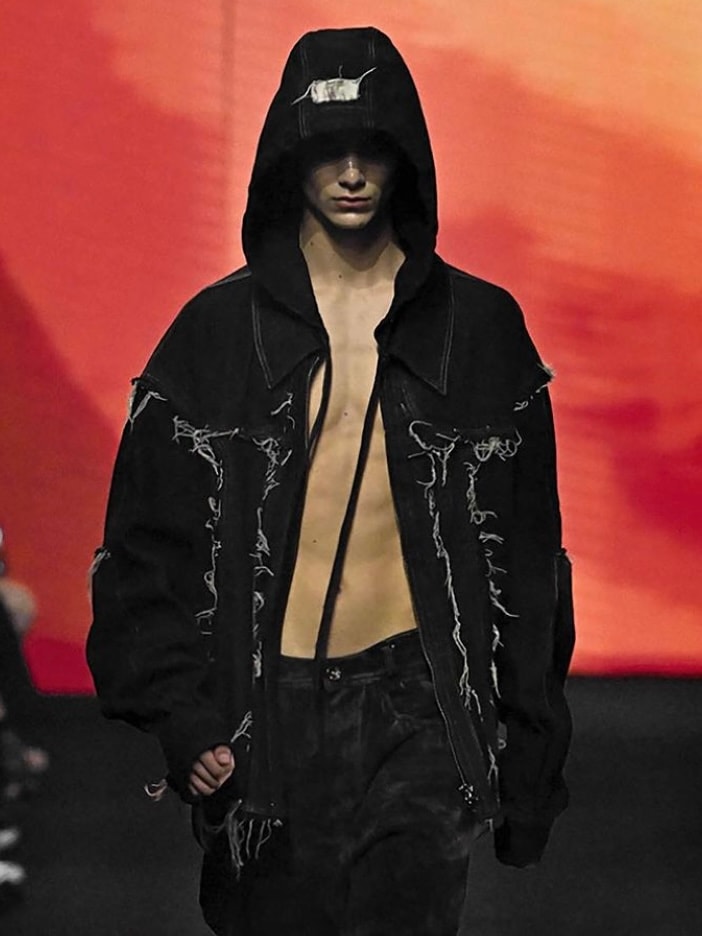【BLUER/BLR】DAMAGED WORK DENIM HOOD JACET BLR BLUER】Denim Hooded Shirts Jacket | OUR BRAND,BLR BLUER