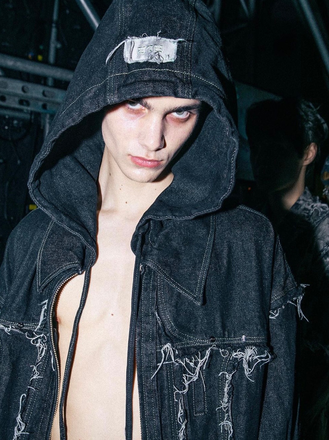 【BLUER/BLR】DAMAGED WORK DENIM HOOD JACET BLR BLUER】Denim Hooded Shirts Jacket | OUR BRAND,BLR BLUER