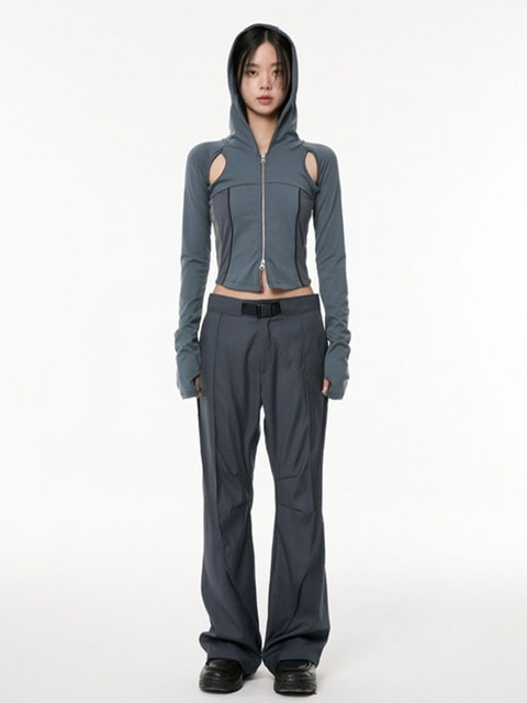 FLAREUP】19.Division Cut-out Hooded Zip-up | OUR BRAND