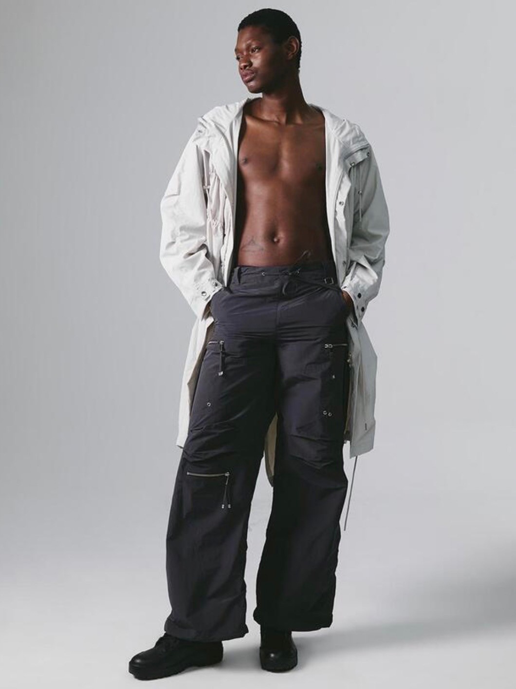 ◆NACHE◆ PUCKERING JOGGER PANTS UNISEX CHARCOAL 23SPBOT06CH NACHE】PUCKERING JOGGER PANTS (UNISEX) | OUR BRAND,NACHE
