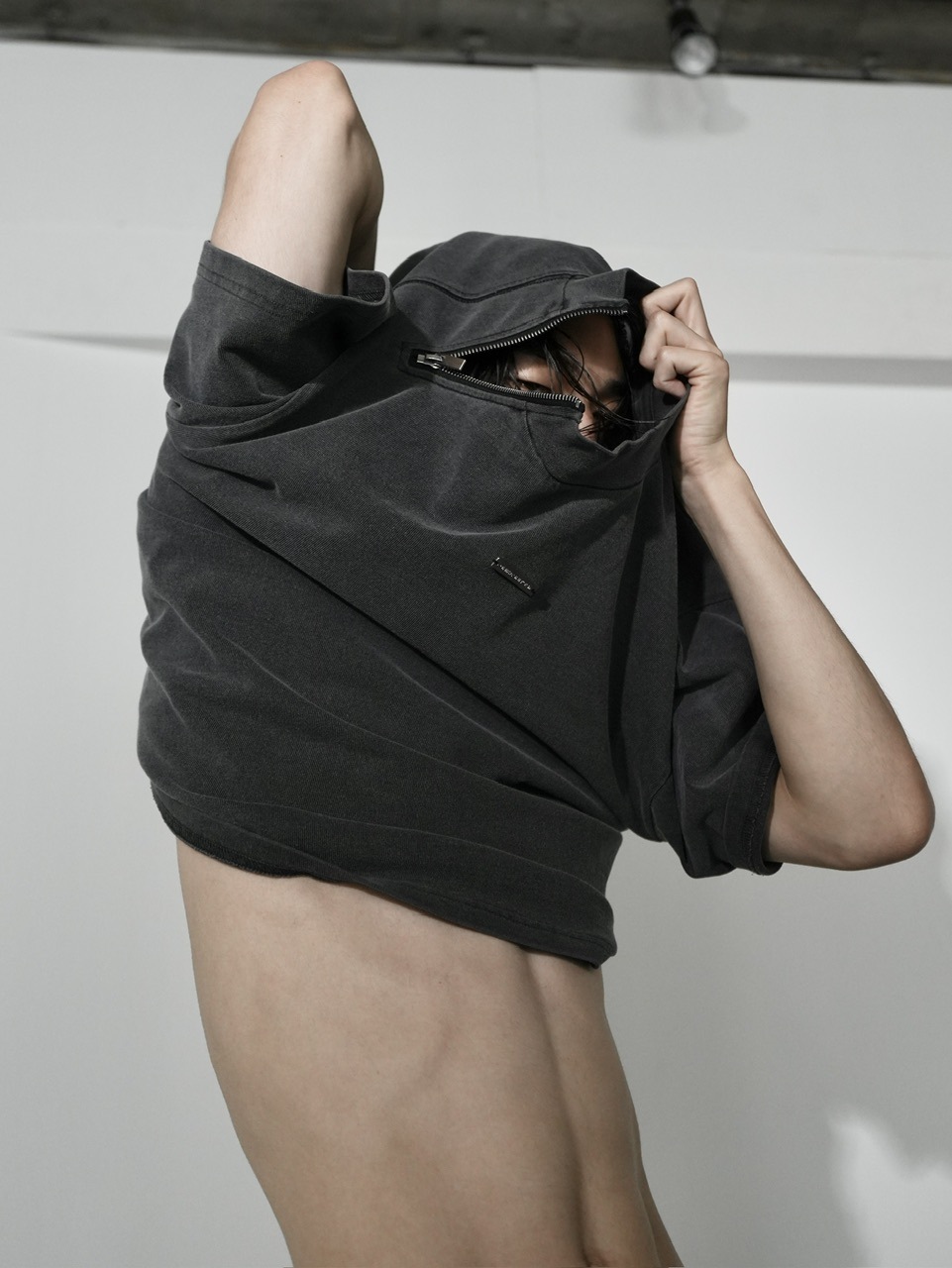 【CS】【Chikashitsu +】 mockneckdamageknit CS】mock neck damage knit (black) | OUR BRAND,Chikashitsu +