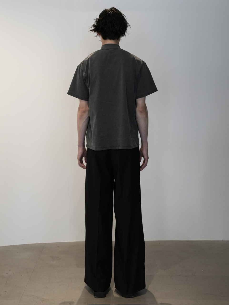 CS】Shoulder zip mockneck tee (pigment black) / 【シーエス