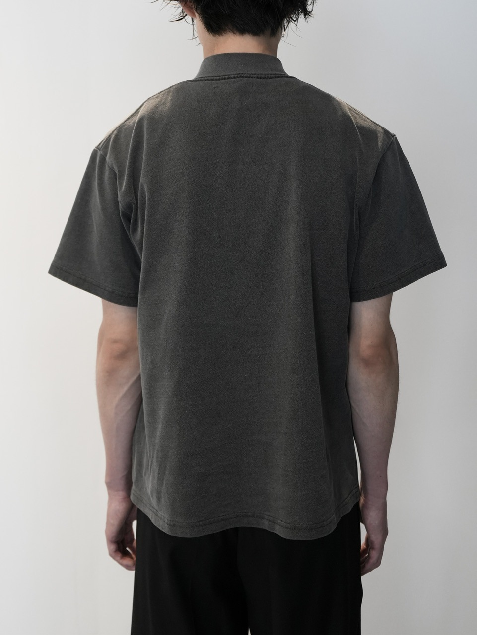 CS】Shoulder zip mockneck tee (pigment black) / 【シーエス