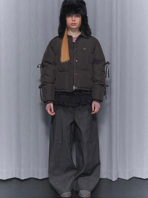 【FANCYCLUB】RIBBON COLLAR SHORT PUFFER / 追跡付 FANCY CLUB】RIBBON COLLAR SHORT PUFFER | OUR BRAND,FANCY