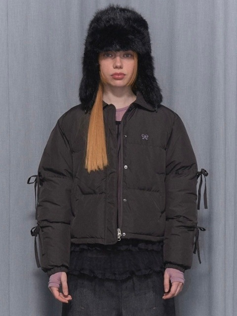 [FANCY CLUB] RIBBON COLLAR SHORT PUFFER /追跡付 FANCY CLUB] RIBBON COLLAR SHORT PUFFER /追跡付 (FANCY CLUB