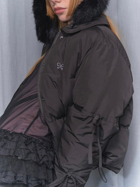 [FANCY CLUB] RIBBON COLLAR SHORT PUFFER /追跡付 FANCY CLUB] RIBBON COLLAR SHORT PUFFER /追跡付 (FANCY CLUB