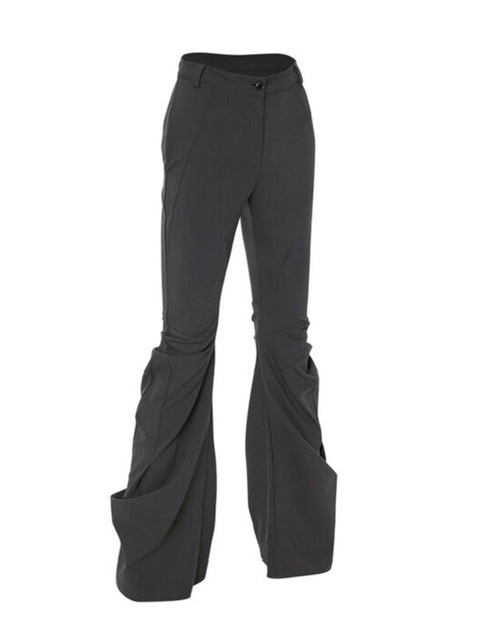 FLAREUP Asymmetrical Drape Pants チャコール FLAREUP】Asymmetrical Drape Pants | OUR BRAND,FLAREUP
