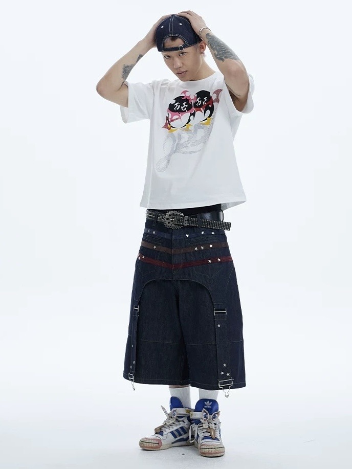 DND4DES】COLORFUL SUEDE RAW DENIM SHORTS | OUR BRAND,DND4DES