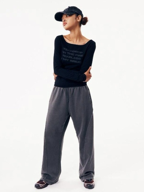 【runningHIGH】LETTERING SLIM L/S TEE / 【ランニングハイ】レタリングスリム長袖Ｔシャツ