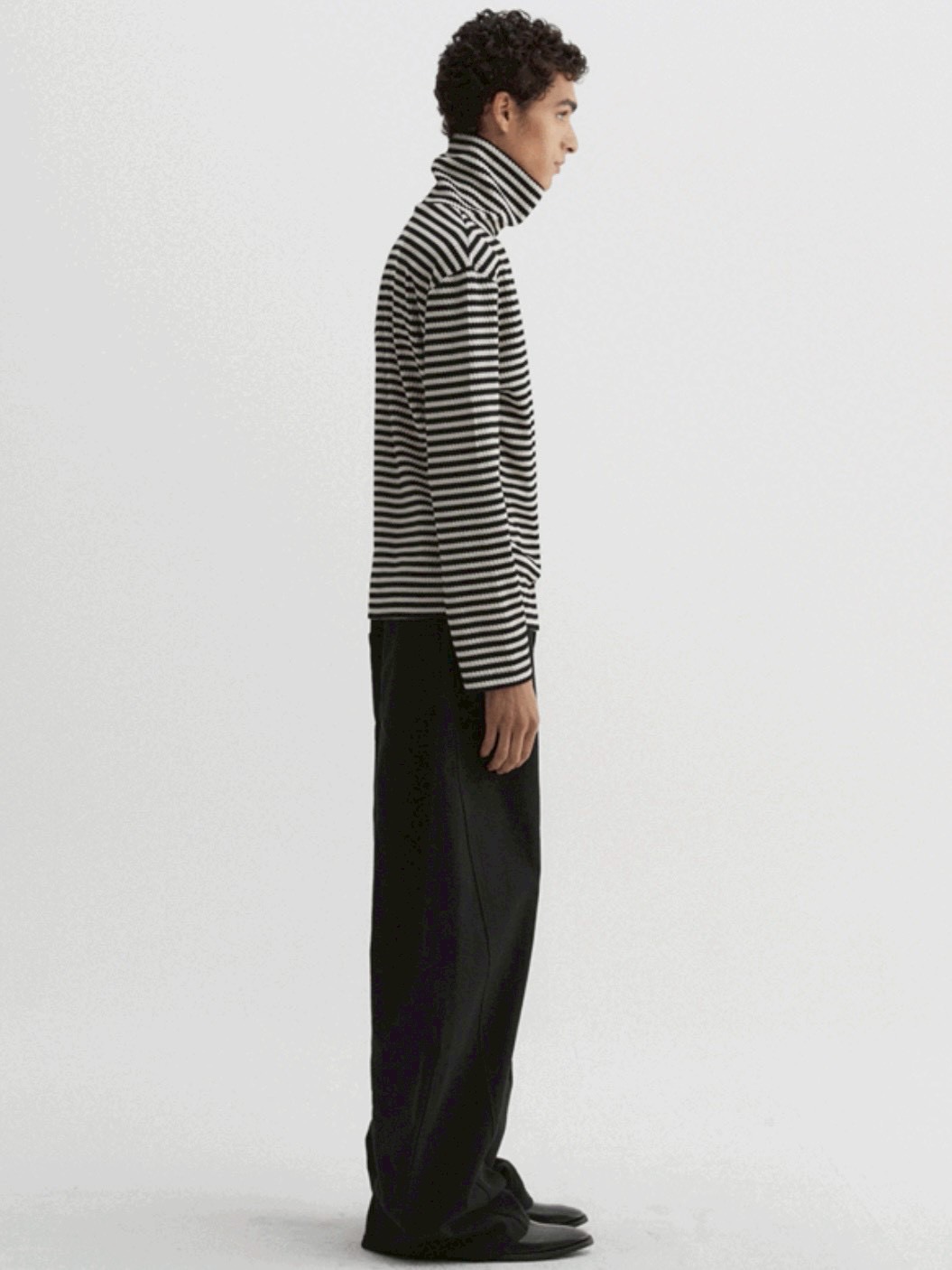 【DNSR】Textured Stripe Turtleneck Long Sleeve