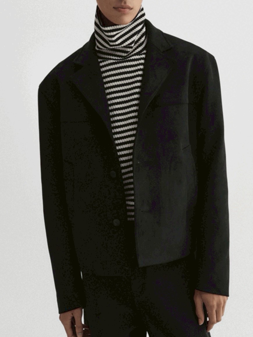 【DNSR】Textured Stripe Turtleneck Long Sleeve