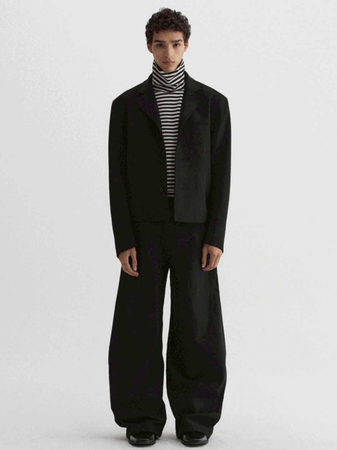 【DNSR】Textured Stripe Turtleneck Long Sleeve