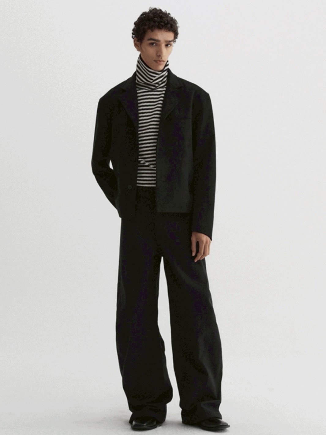 【DNSR】Textured Stripe Turtleneck Long Sleeve