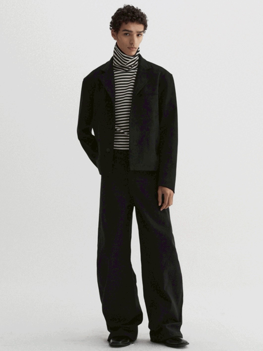 【DNSR】Textured Stripe Turtleneck Long Sleeve