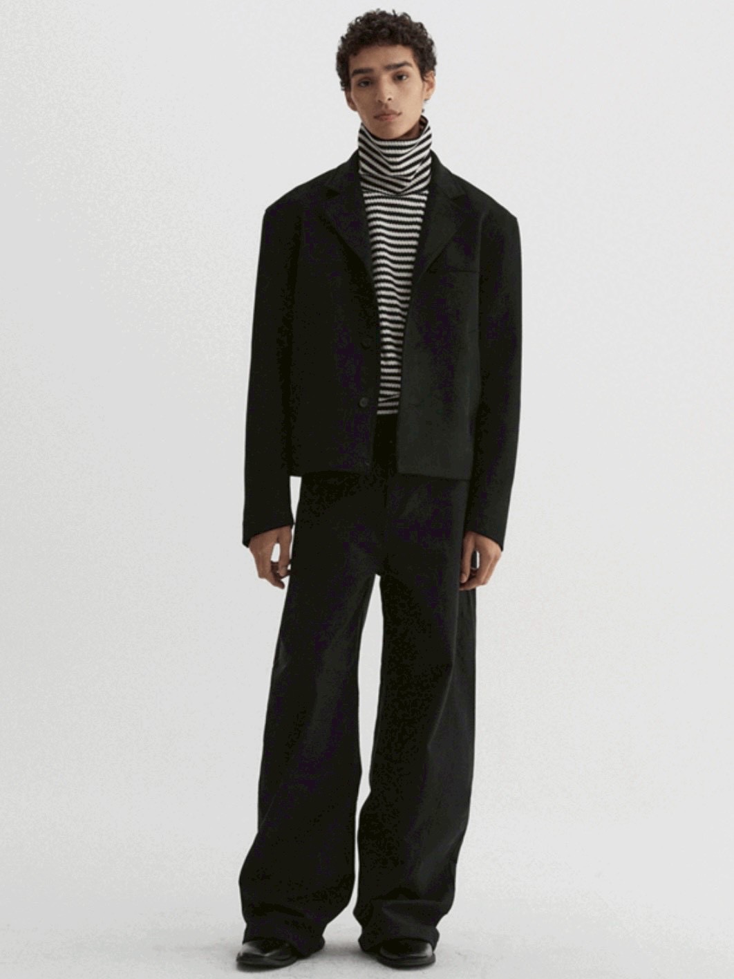 【DNSR】Textured Stripe Turtleneck Long Sleeve