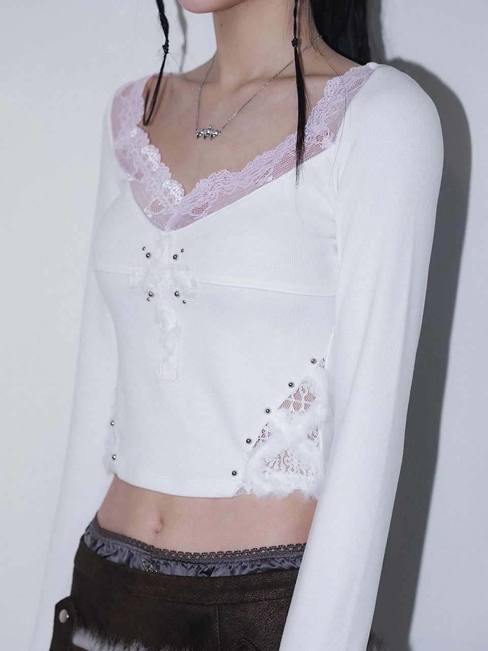 CHERRYQUIRI】cross patch lace sleeve | OUR BRAND,CHERRYQUIRI