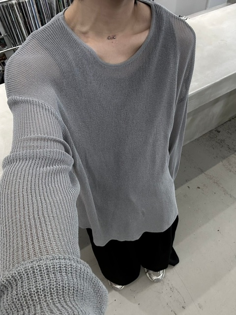 [COLN] naught mesh knit (3color) ニット mix color high neck zip knit | NKNIT