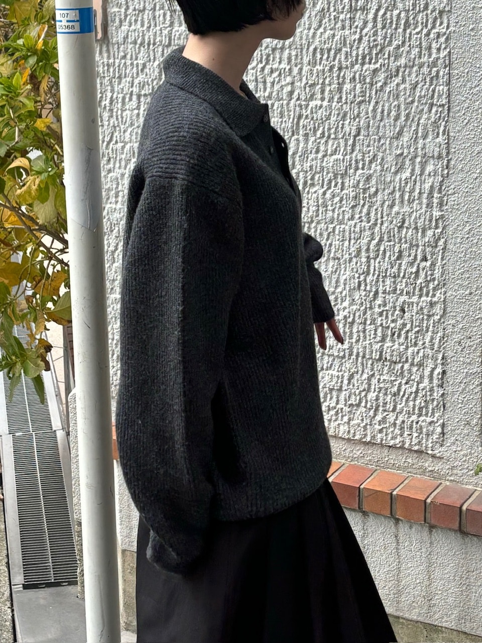 【SALE／10%OFF 受注制【Chikashitsu (4color polo knit lib touch +】wool トップス