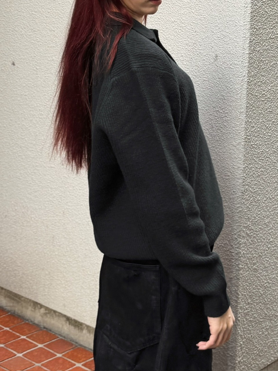 受注制【Chikashitsu +】wool touch lib knit polo (4color