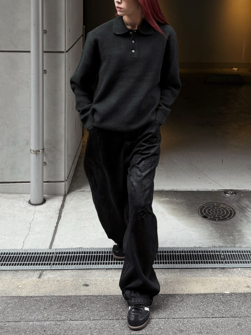 受注制【Chikashitsu +】wool touch lib knit polo (4color