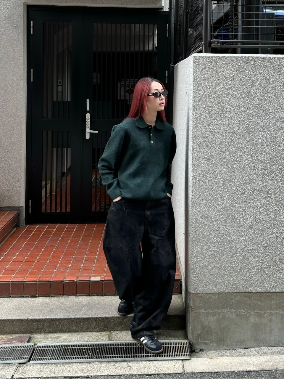 受注制【Chikashitsu +】wool touch lib knit polo (4color