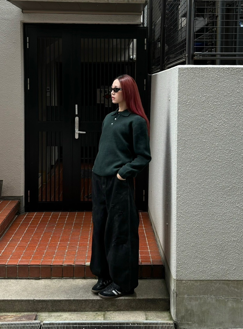 受注制【Chikashitsu +】wool touch lib knit polo (4color