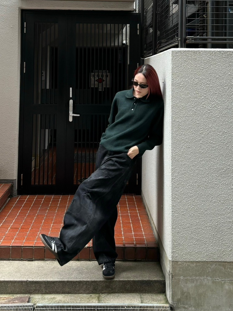 受注制【Chikashitsu +】wool touch lib knit polo (4color