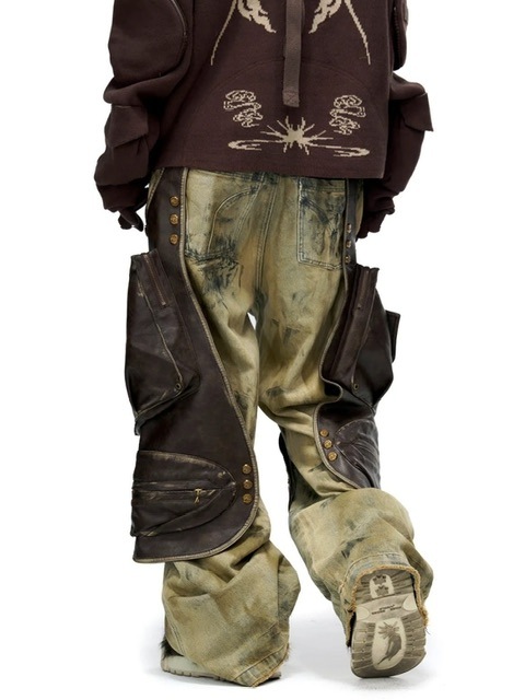 PERSONSOUL Leather Dirty Jeans ジーンズ PERSONSOUL】Leather Dirty Jeans | OUR BRAND,PERSONSOUL