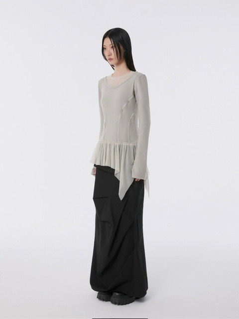 【FLAREUP】Layered Lace Frill Long Sleeve / 【フレアアップ】レイヤードレースフリル長袖Ｔシャツ