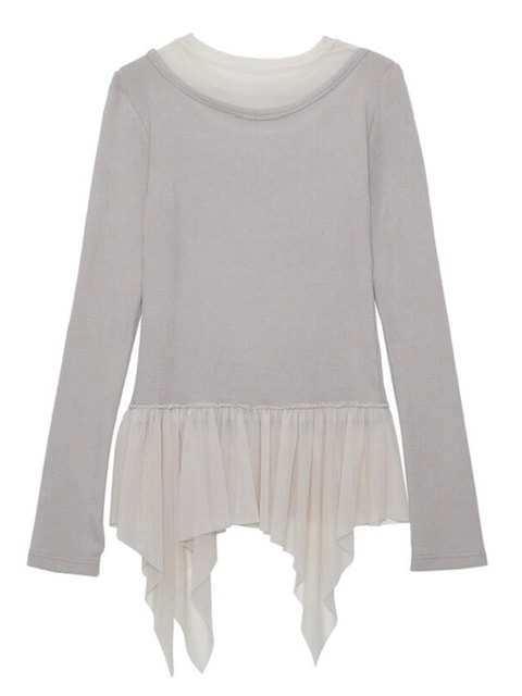 新素材新作 FLAREUP】Layered BRAND,FLAREUP OUR | Sleeve Long Frill Lace トップス