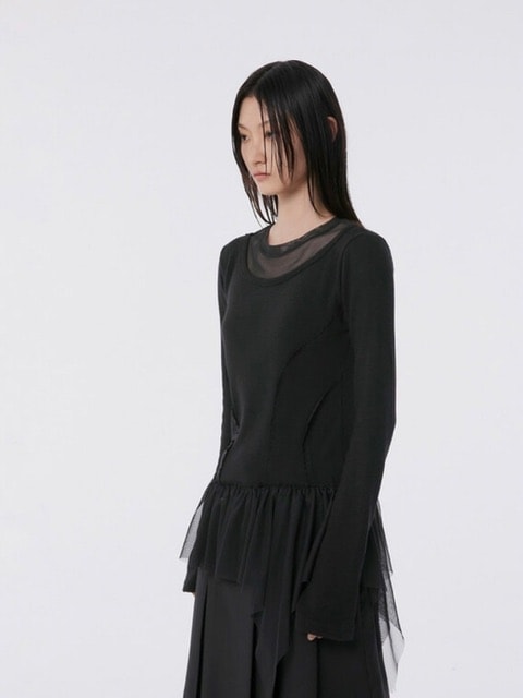 FLAREUP】Layered Lace Frill Long Sleeve | OUR BRAND,FLAREUP