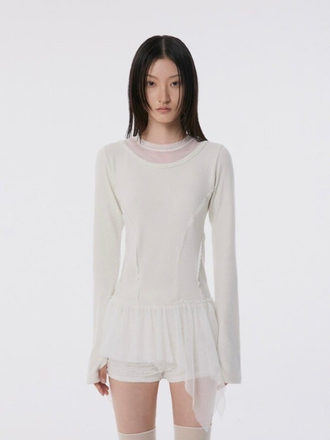 FLAREUP　Layered Lace Frill Long Sleeve FLAREUP】Layered Lace Frill Long Sleeve | OUR BRAND,FLAREUP