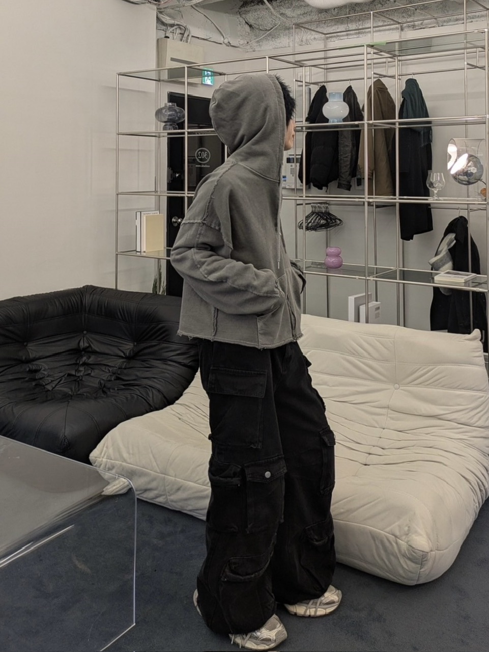 受注制【LUV CODE】pocket denim cargo pants