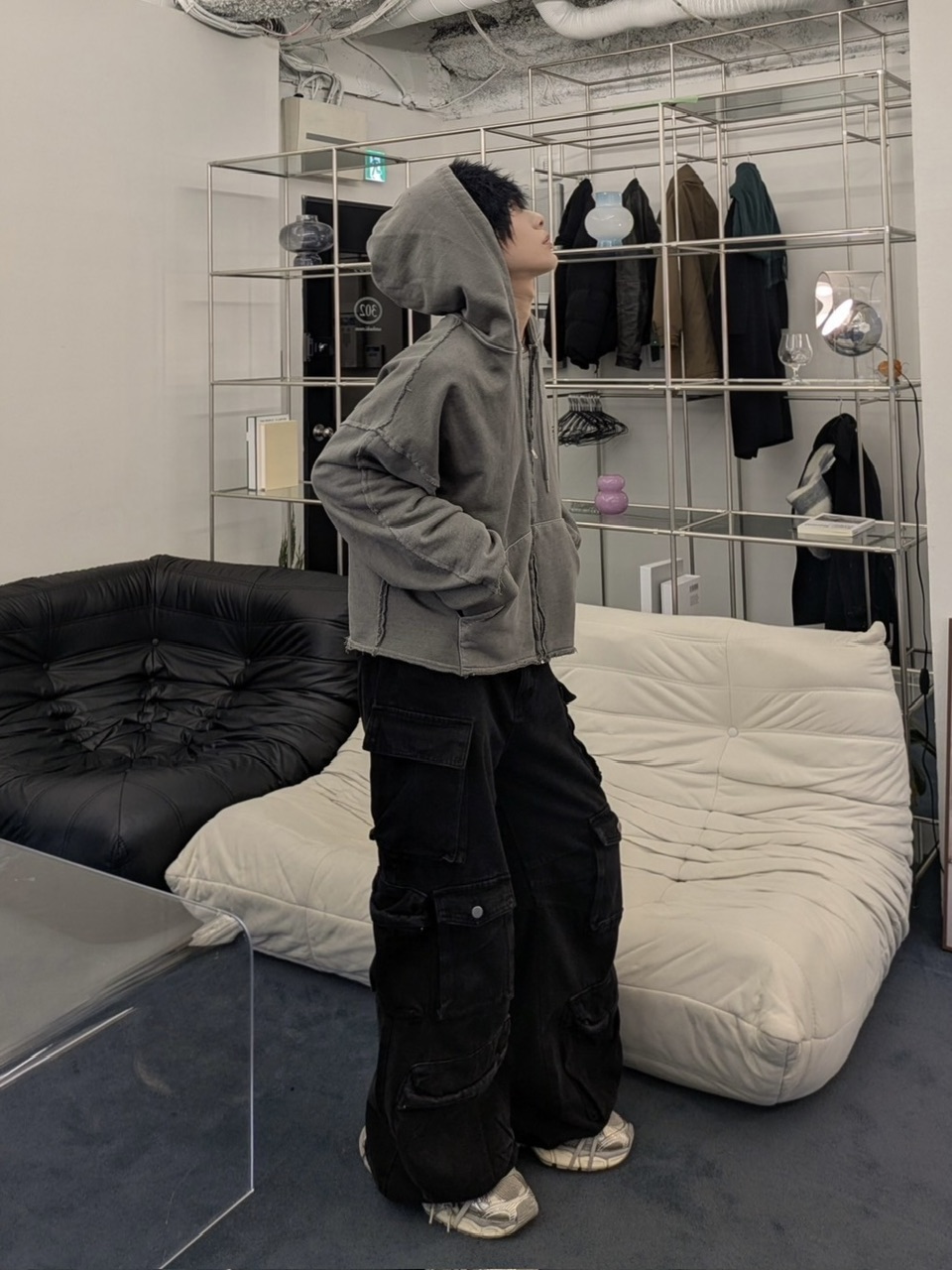 受注制【LUV CODE】pocket denim cargo pants