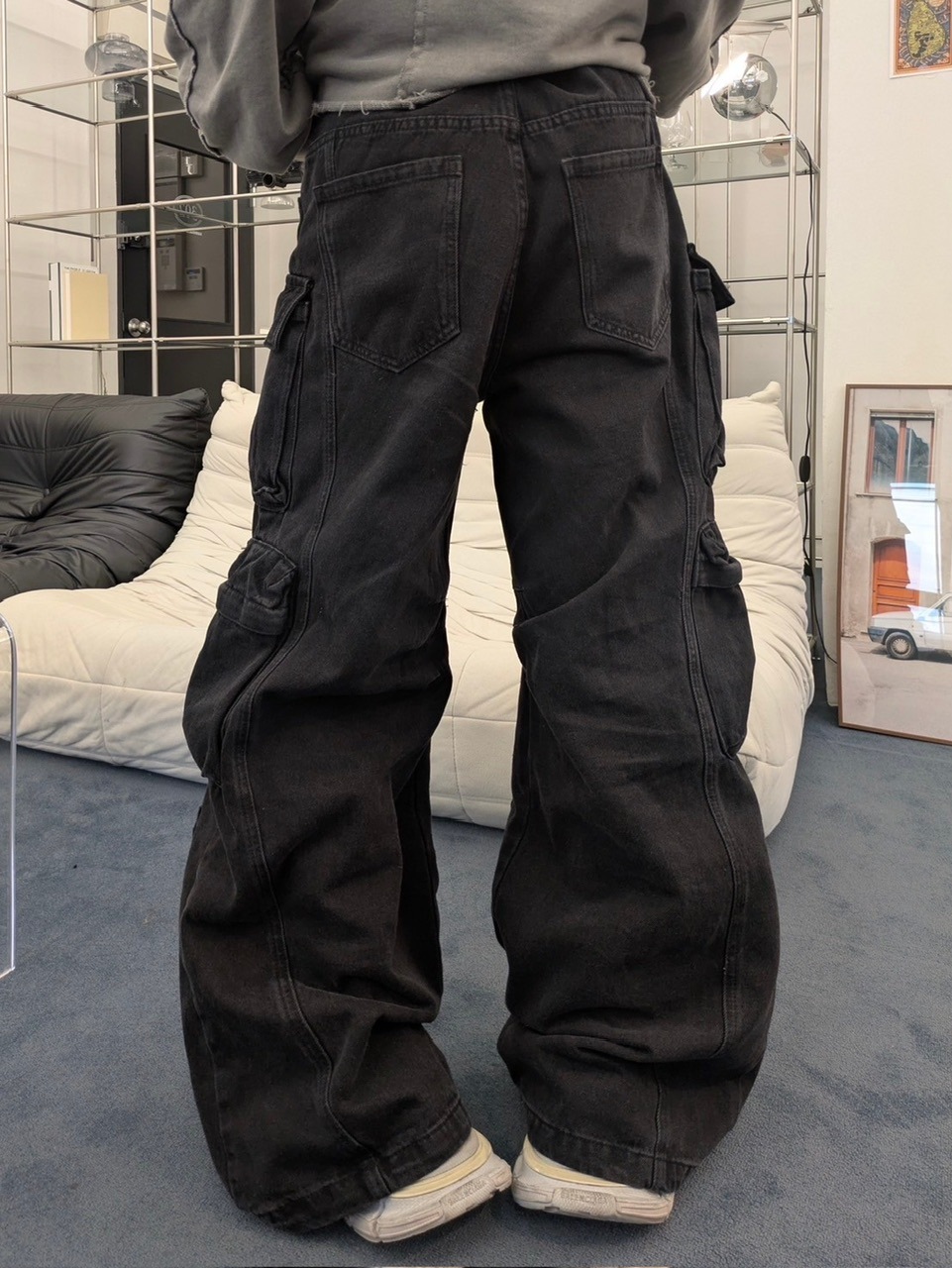 受注制【LUV CODE】pocket denim cargo pants
