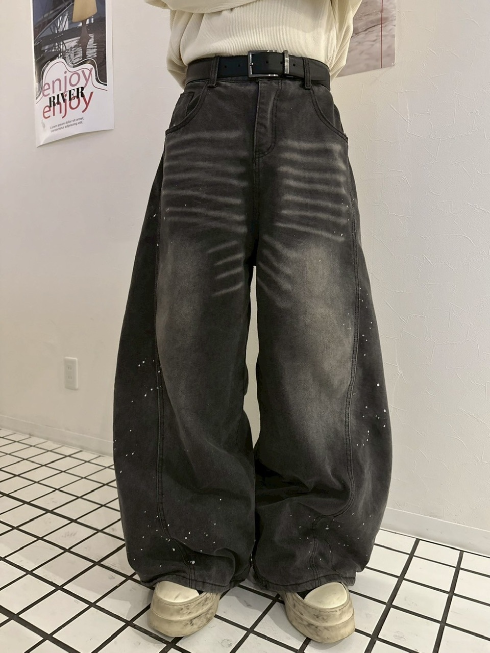 受注制【LUV CODE】washed denim balloon pants | OUR BRAND,LUV CODE