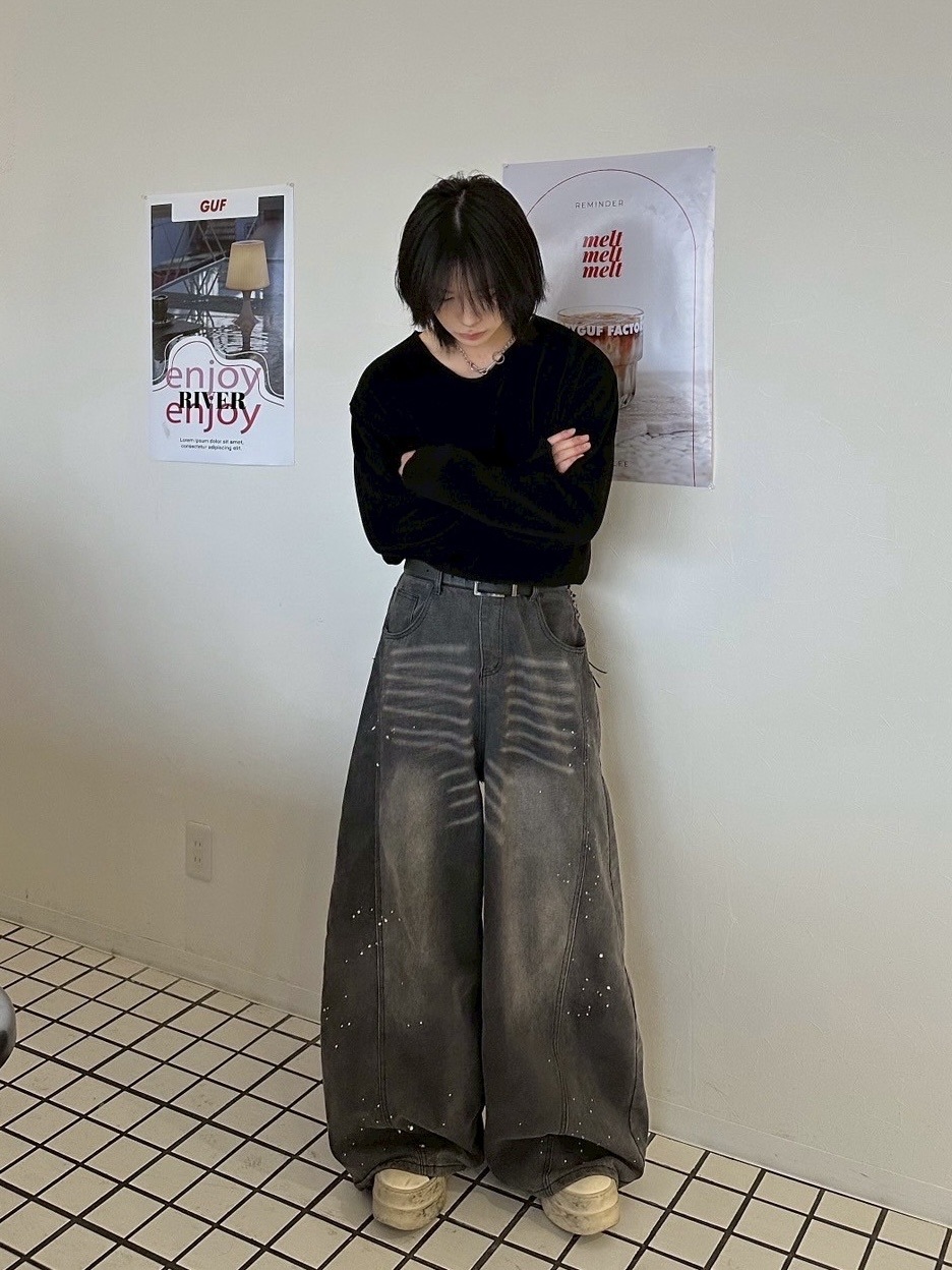 受注制【LUV CODE】washed denim balloon pants | OUR BRAND,LUV CODE