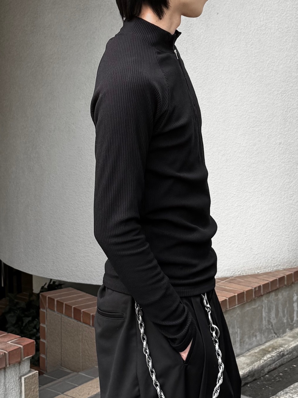 大阪店WEB限定受注制【Chikashitsu＋】mockneck zip long sleeve