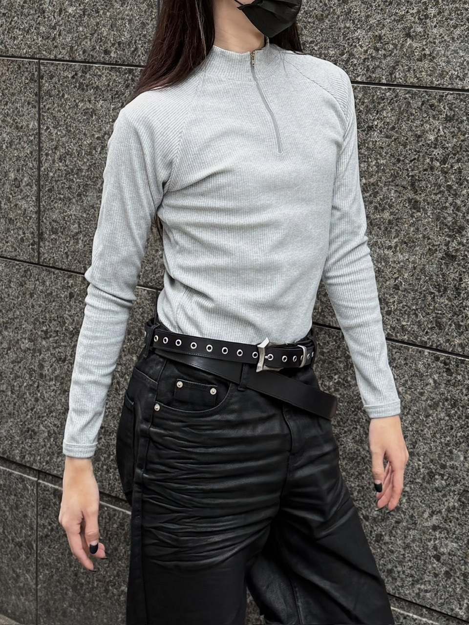 大阪店WEB限定受注制【Chikashitsu＋】mockneck zip long sleeve