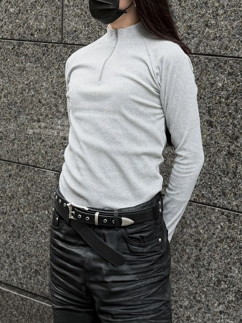 大阪店WEB限定受注制【Chikashitsu＋】mockneck zip long sleeve