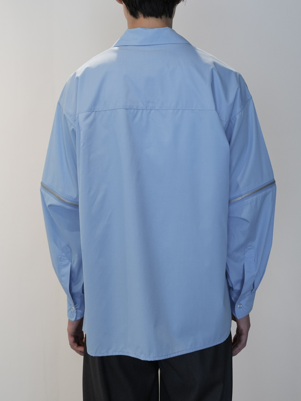 CS】2way zip square cut shirt (blue) / 【シーエス】2ウェイジップ