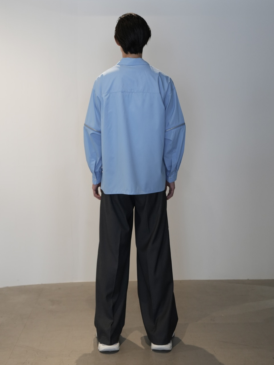 CS】2way zip square cut shirt (blue) / 【シーエス】2ウェイジップ