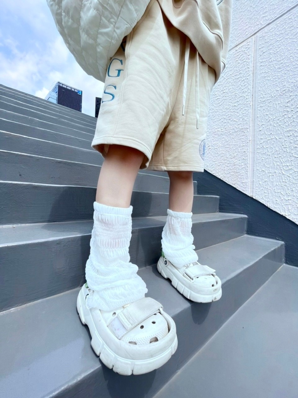 受注制【Never mind the XU】lace leg warmer (2color)